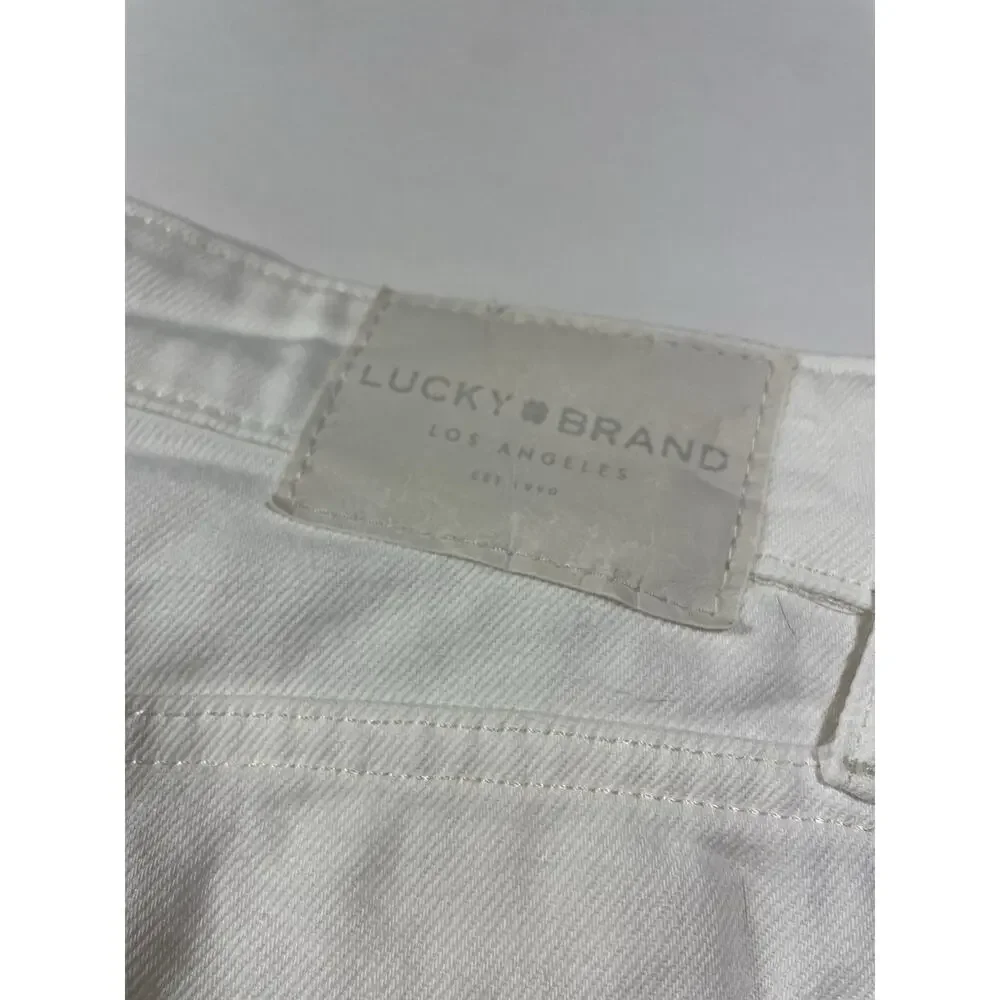 Lucky Pins White Size 8 High Rise Womens Denim Jean Shorts Cutoffs